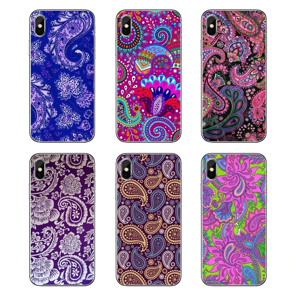 Фиолетовый Пейсли Мандала Цветок Henna арт шаблон для samsung Galaxy A5 A6 A7 A8 A9 J4 J5 J7 J8 2017 2018