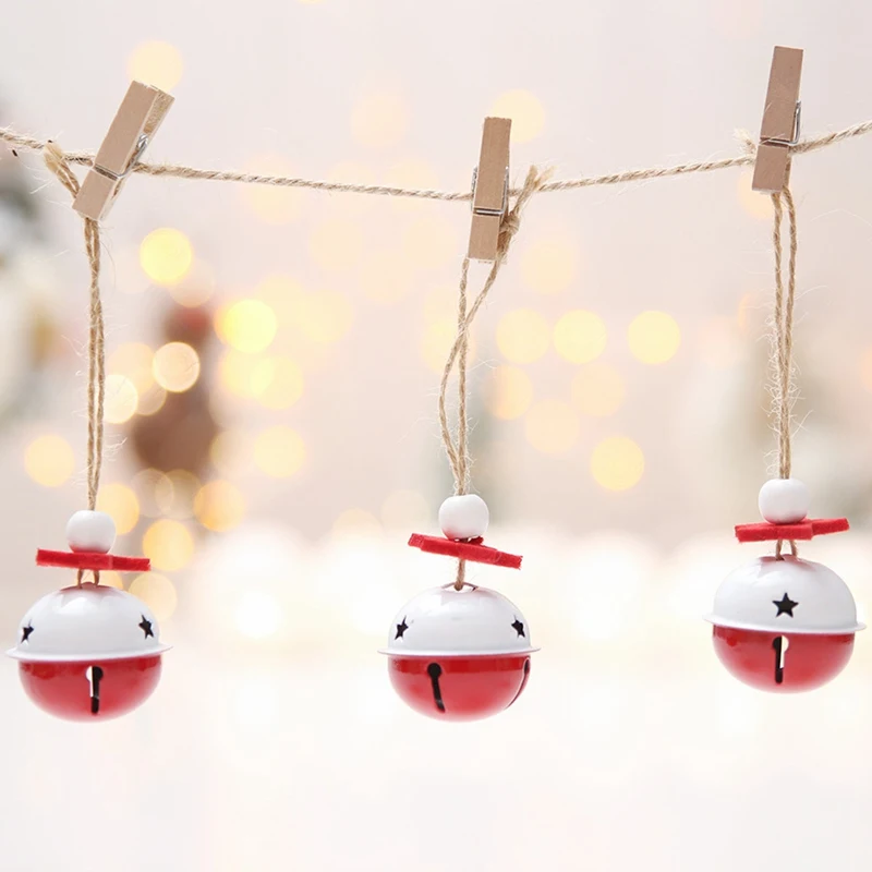 

Christmas Bells Hanging Pendant Red White Bell For Christmas Tree Decoration DIY Craft Home Decoration