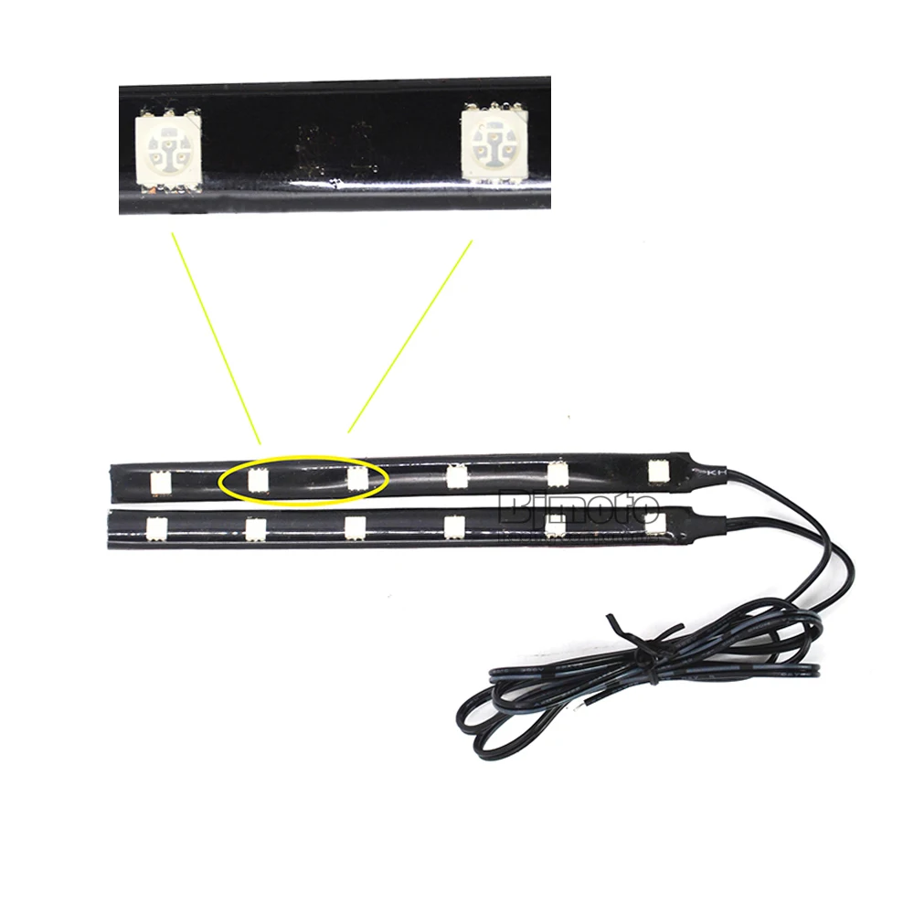 Amber 6 LED Motorcycle Bike Black Strip Turn Signal Indicator Blinker Light (7)