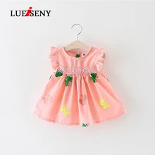 LUEISENY Summer 2019 Baby Dress Frill Sleeve Newborn Infant Girls Clothes Cotton Sleeveless Toddler Dresses LUEISENY Summer 2019 Baby Dress Frill Sleeve Newborn Infant Girls Clothes Cotton Sleeveless Toddler Dresses