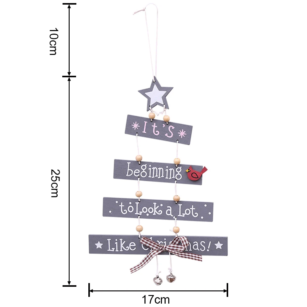 Деревянные Подвески с надписью «Merry Christmas», 1 шт., орнамент с рождественской елкой, деревянные поделки для дома, вечерние украшения для рождественской елки