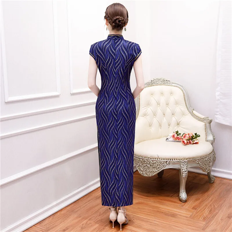 Красное винтажное сатиновое платье Qipao летнее женское в традиционном китайском