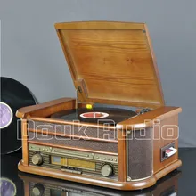 2016 Nouveau Douk Audio Stéréo Platine LP Vinyle Tourne-disque Bande et CD & U-disque et SUIS/FM Radio et AUX et USB Audio