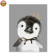 Краски ing по номерам книги искусству номер детская картина для украшения помещений спальня мальчика девочки стены Пингвин гостиная restauran