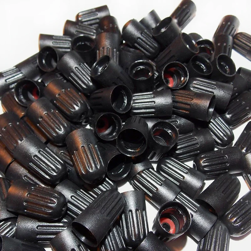 100 шт TPMS крышки стержня вентиля шины с резиновым уплотнением черные пластиковые покрывала пыли клапана шины 20018& 20008 TPMS стебли клапана аксессуары