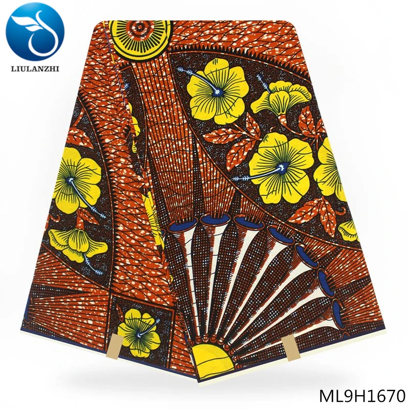 

LIULANZHI flower Nigeria wax fabric cotton wax For Clothes Dutch wax print fabric Ankara wax 6 yards ML9H1664-1675