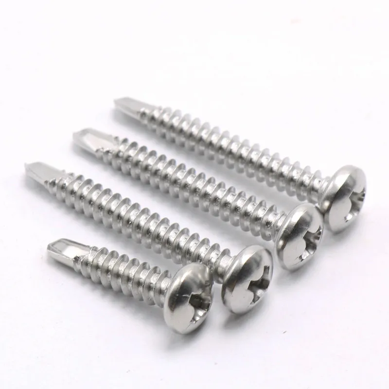 410 stainless steel round head self drilling screw head self drilling