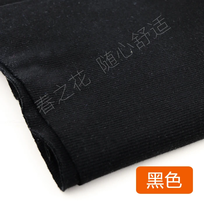 20X100 см горячая Распродажа 2x2 хлопчатобумажная трикотажная манжета из ткани эластичная хлопковая ткань для шитья одежды аксессуары ткань - Цвет: Черный