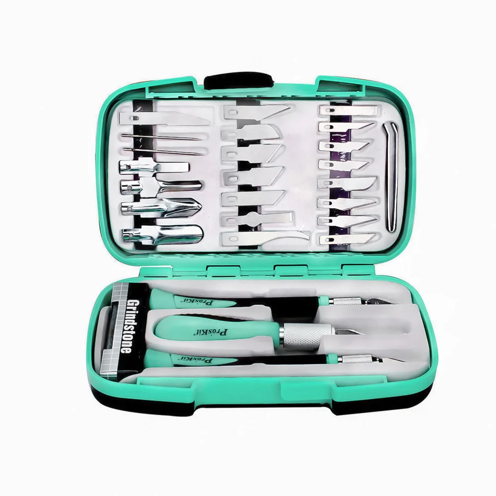 PD 395A Pro'sKit 30 шт. многофункциональный нож для деревообработки набор инструментов