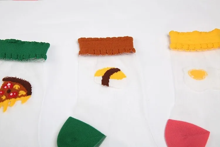 Женские носки серия еды ресторана и хрустальные детские носки Гамбург суши носки с изображением пиццы для женщин