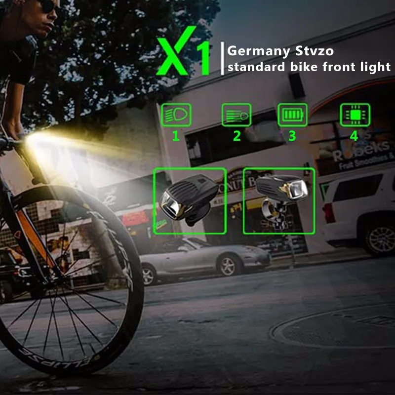 2 Bicycle Light Led Bike Front Light Rechargeable Battery CE RHOS FCC Certification