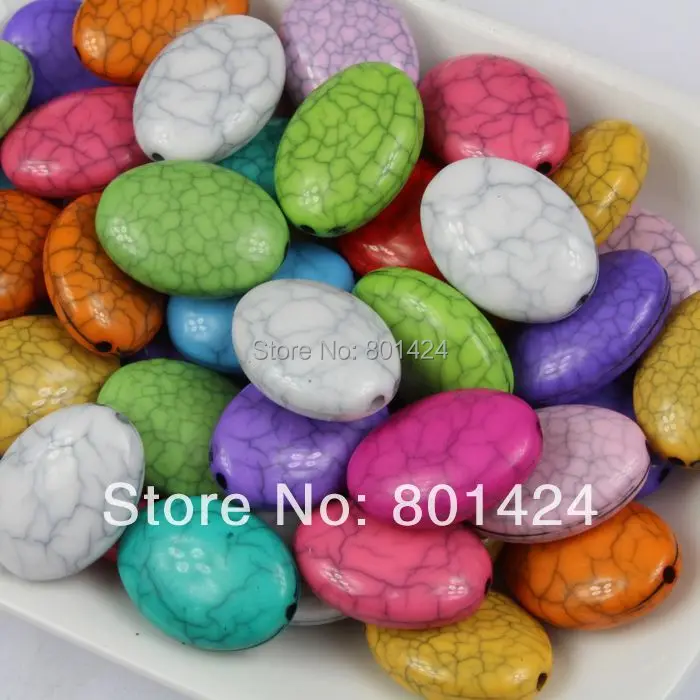 free shipping 50pcs 81 185 multicolour plastic acrylic oval beads20mm