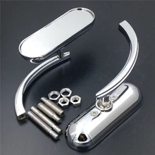 Aftermarket free shipping motorcycle parts Custom Mini Oval mirrors fit for Savage Intruder Volusia Boulevard Chrome