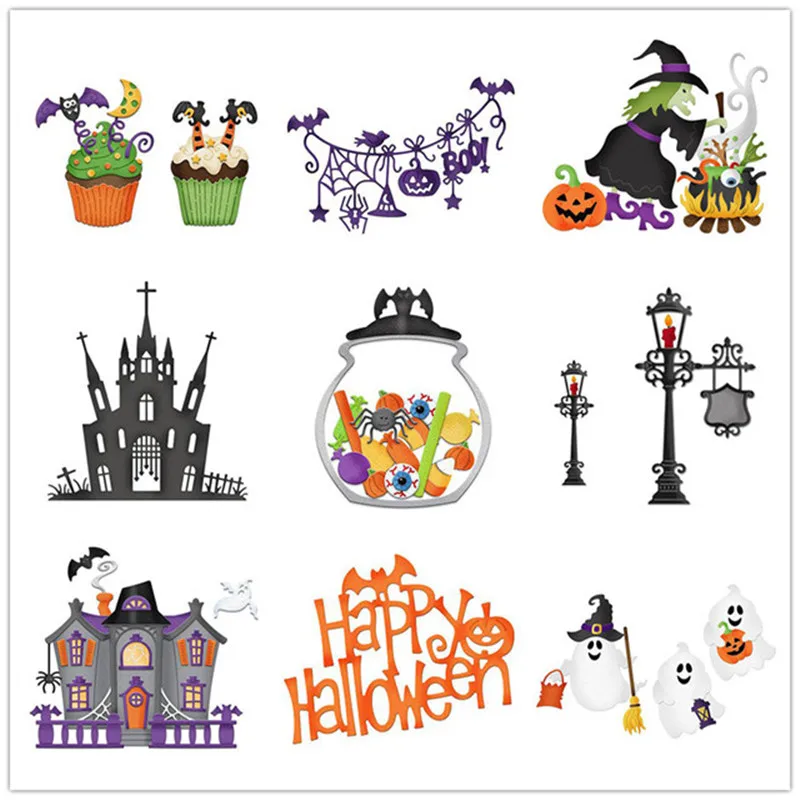 

2019 Holiday Metal Cutting Dies and Scrapbooking For Paper Making Halloween Bat Crazy Embossing Frame Card Dies Set