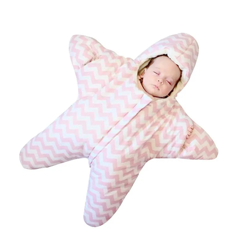 Детские с капюшоном спальные мешки младенческой пространство хлопок теплый одеяло под ходунки новорожденных Полосатый Морская звезда
