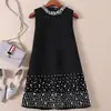 autumn Winter new women heavy beaded o-neck slim woolen vest dress a-line ► Photo 1/6