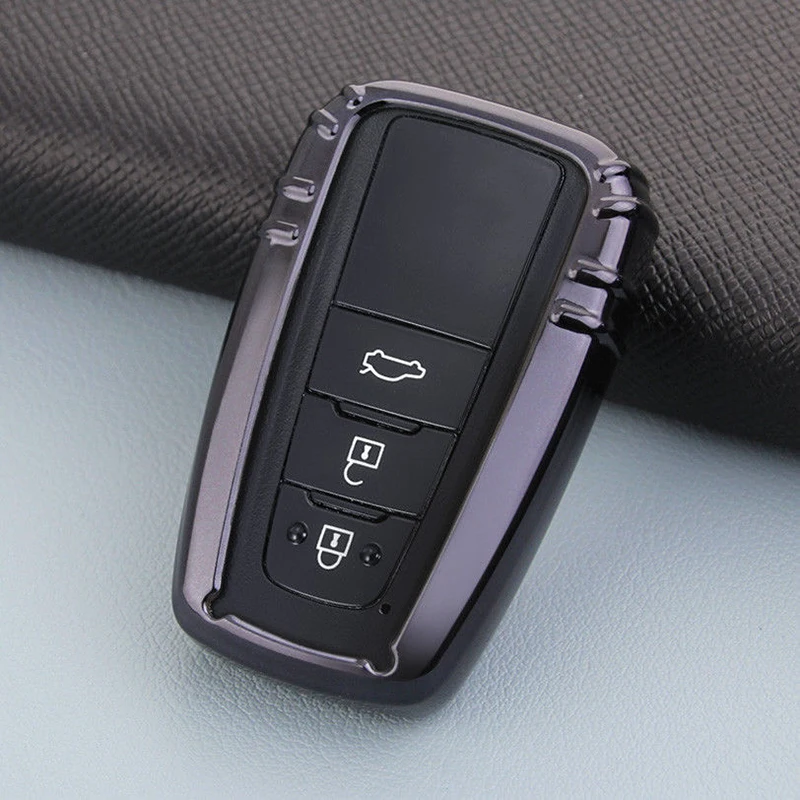 Fit For 2019 Toyota Corolla Hatchback Smart Key Metal Case Cover Holder Black