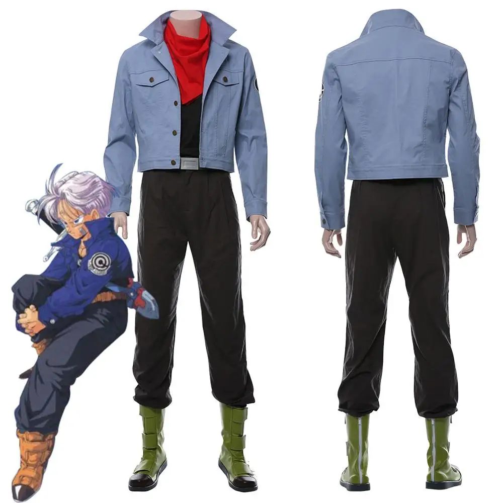 

Anime Dragonball Z Dragon Ball Super Future Torankusu Trunks Cosplay Costume Outfit Coat Boots Halloween Carnival Costumes