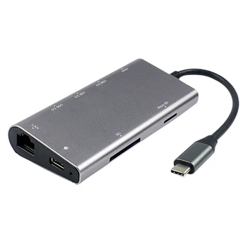 

TYPE-C to HDMI8 in 1 hub HUB with Gigabit NIC 4K HD converter