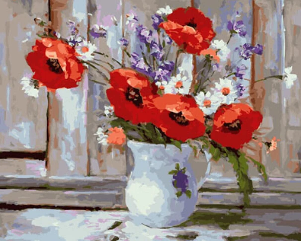 

DRAWJOY Flower Framed Picture DIY Painting By Numbers Painting & Calligraphy Home Decoration For Living Room Wall Art