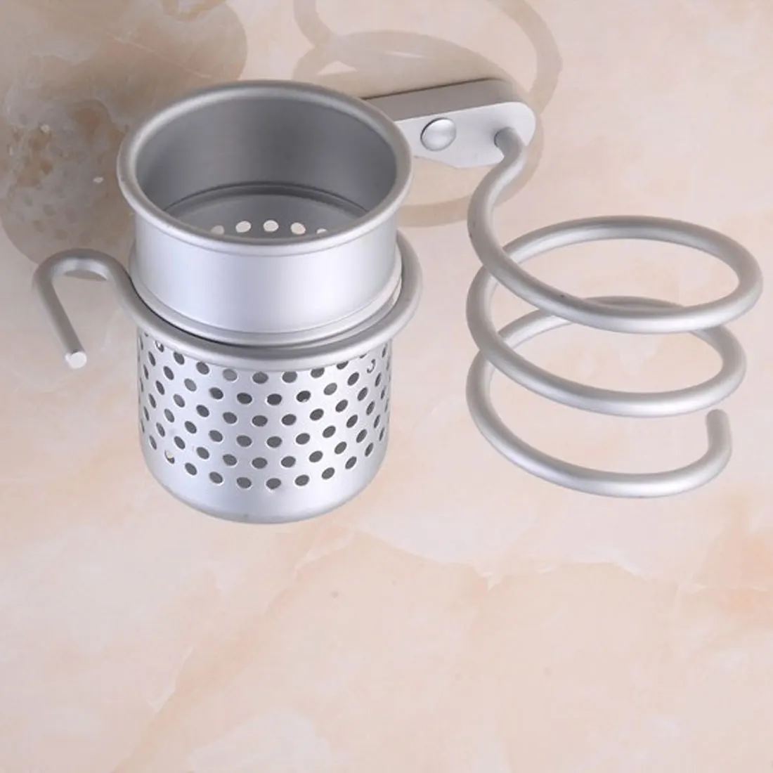 متعددة الوظائف الحمام مجفف الشعر حامل جدار الخيالة الرف الفضاء الألومنيوم الجرف المنزل التخزين المنظم مجفف شعر حامل