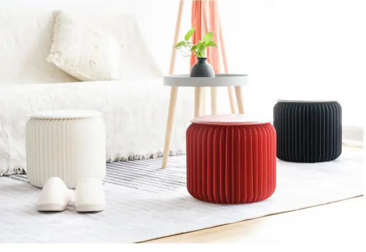 buy Modern Paper Stool Foldable Compact, Sturdy amp; Portable Honeycomb Structure Low Stool Chair for Fitting Room, Exhibition Halls