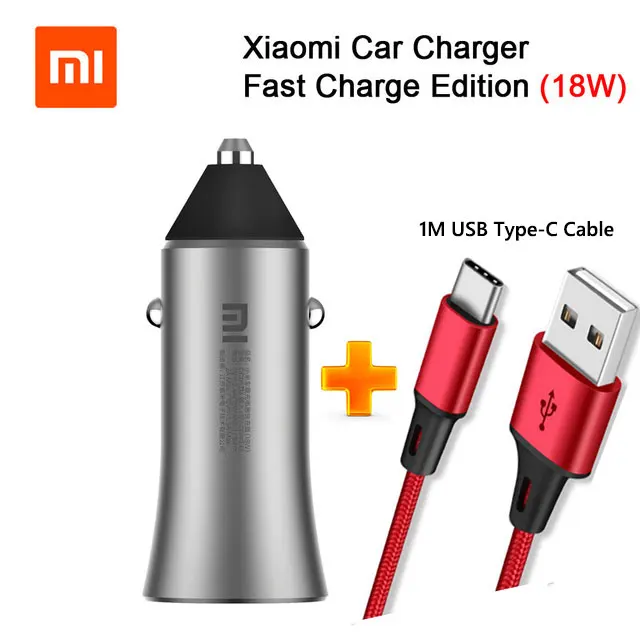 Оригинальное автомобильное зарядное устройство для Xiaomi mi Quick Charge 18W QC 3,0 Dual USB Max 36W 5 V/3A 9V 2A Металл для iPhone samsung huawei OPPO Vivo - Тип штекера: 18W add type C