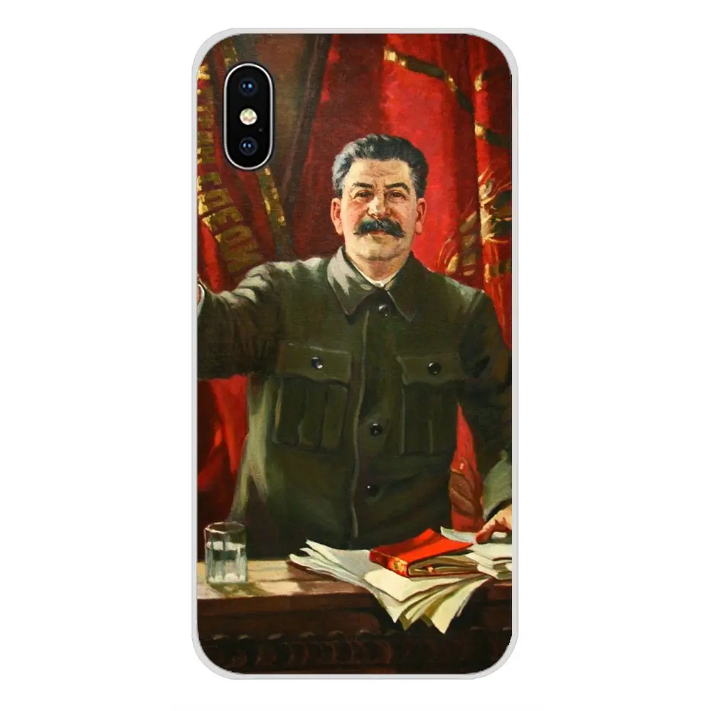 Винтажный русский Сталин СССР для Apple iPhone X XR XS MAX 4 4S 5 5S 5C SE 6 6 S 7 8 Plus ipod touch 5 6 силиконовый чехол для телефона