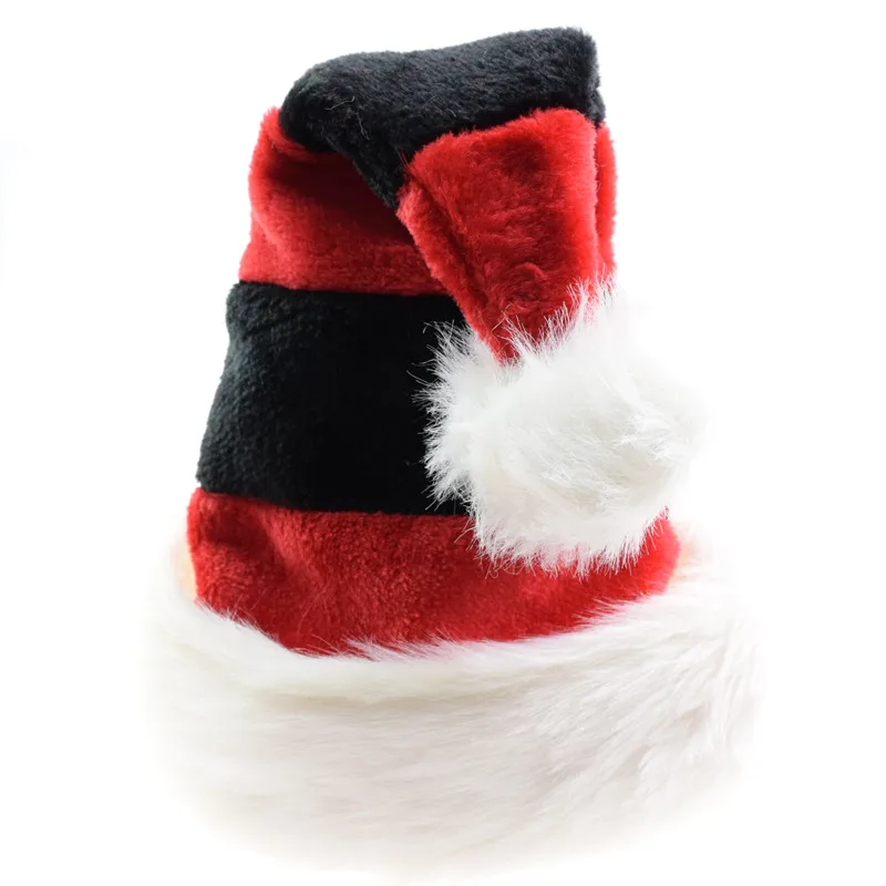 Striped Christmas Hats Red With Balck Christmas Caps Adult Kids XMAS Decor New Year
