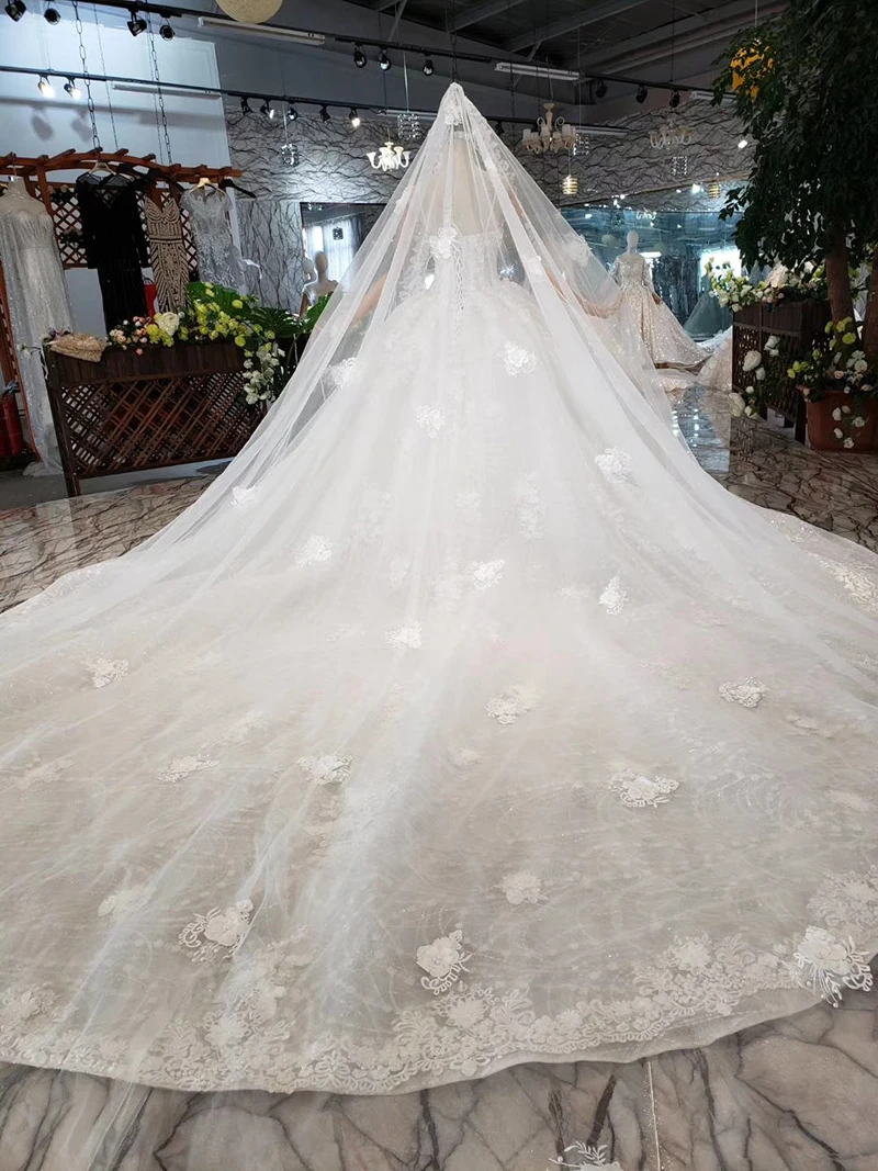 Vestido de novia sin tirantes HTL316, con velo de novia, sin mangas, hecho  a mano, como el gelinlik blanco - AliExpress Bodas y eventos