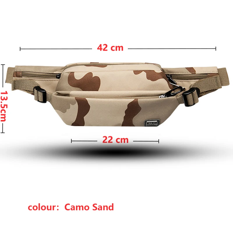 PSU поясная сумка для мужчин, модная поясная сумка, кошелек, сумка на пояс для телефона, сумка на пояс для путешествий, чехол для мобильного телефона, сумка на бедро - Цвет: 8817Camo Sand
