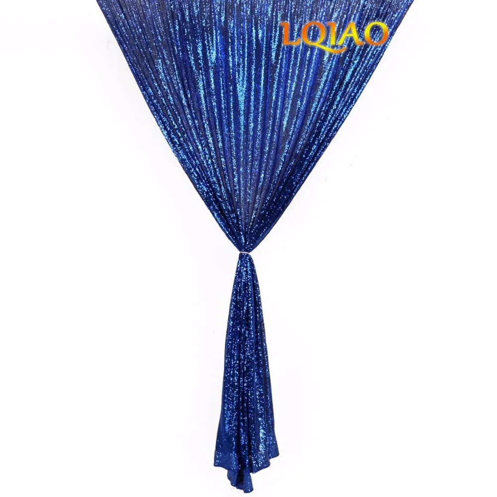 

Embroidered Sequin Fabric Curtains 240x250cm Royal Blue Modern Window Drapes Sequin Curtain for living room/photo booth backdrop