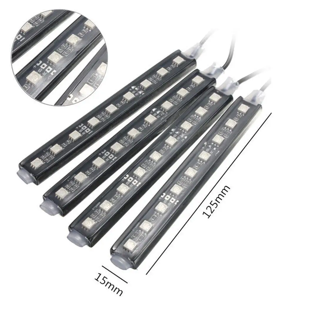 LED Interior Car Lamp Kit Remote Under Dash 5050 Foot Seat Inside Lighting RF Controller Decor 1 x CR2025