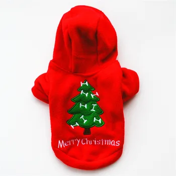 

Christmas Dog Puppy Coat Dog Jacket Red Winter Autumn Xmas Costume Christmas Tree XS/S/M/L/XL Short-sleeved Round Neck Hoodies