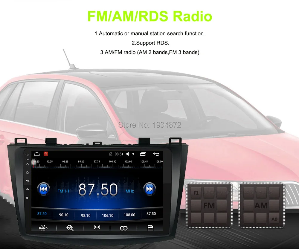 Discount Funrover 9" 2 din car dvd radio recorder multimedia for MAZDA 3 mazda3 2010-2013 android 8.0 wifi gps stereo navi headunit video 16