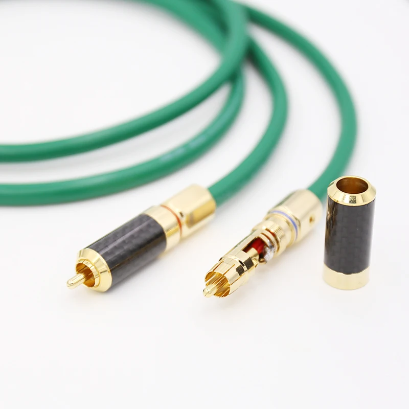 082810 высокопроизводительный посеребренный RCA Hi Fi кабель разъем из углеродного