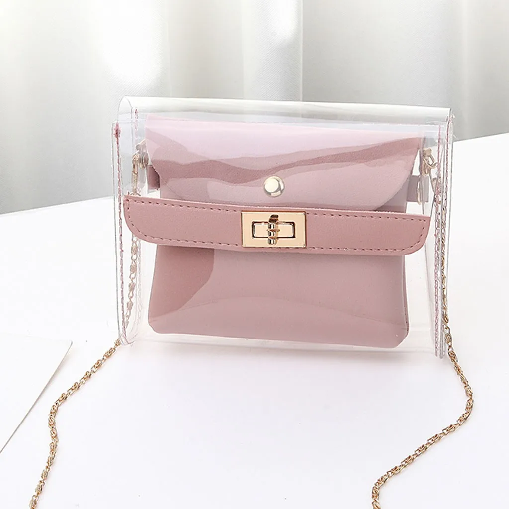 

PVC Lady Crossbody Mini Bag Female Evening Bags Fashion Lady Shoulders Jelly Package Letter Purse Mobile Phone Messenger Bag