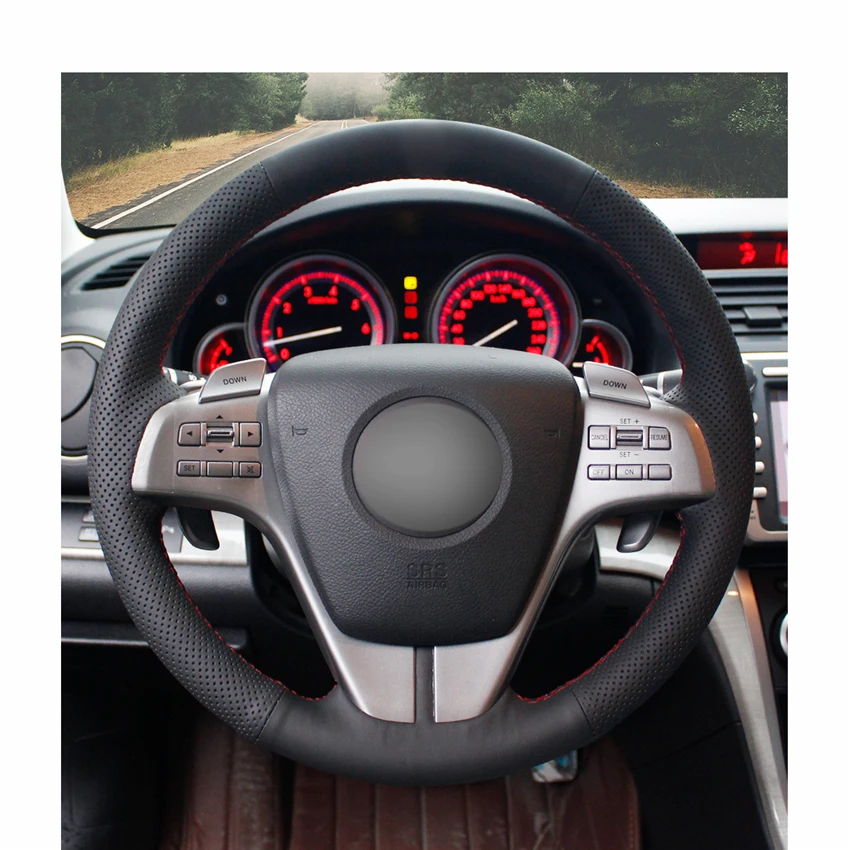 Черный Micro волокно кожаный руль автомобиля Обложка для Mazda 6 Atenza 2009 2010 2011 2012 2013 Интимные аксессуары
