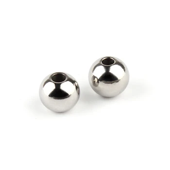 

10pcs/lot Rhodium stainless steel spacer beads stainless steel spacer beads 8mm 10mm out diameter big hole beads F2263