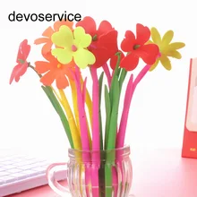 9 шт. 0,38 мм гелевые ручки пластиковые ручки с цветами креативные канцелярские милые цветочные ручки маленькие подарки для детей ученические канцелярские принадлежности