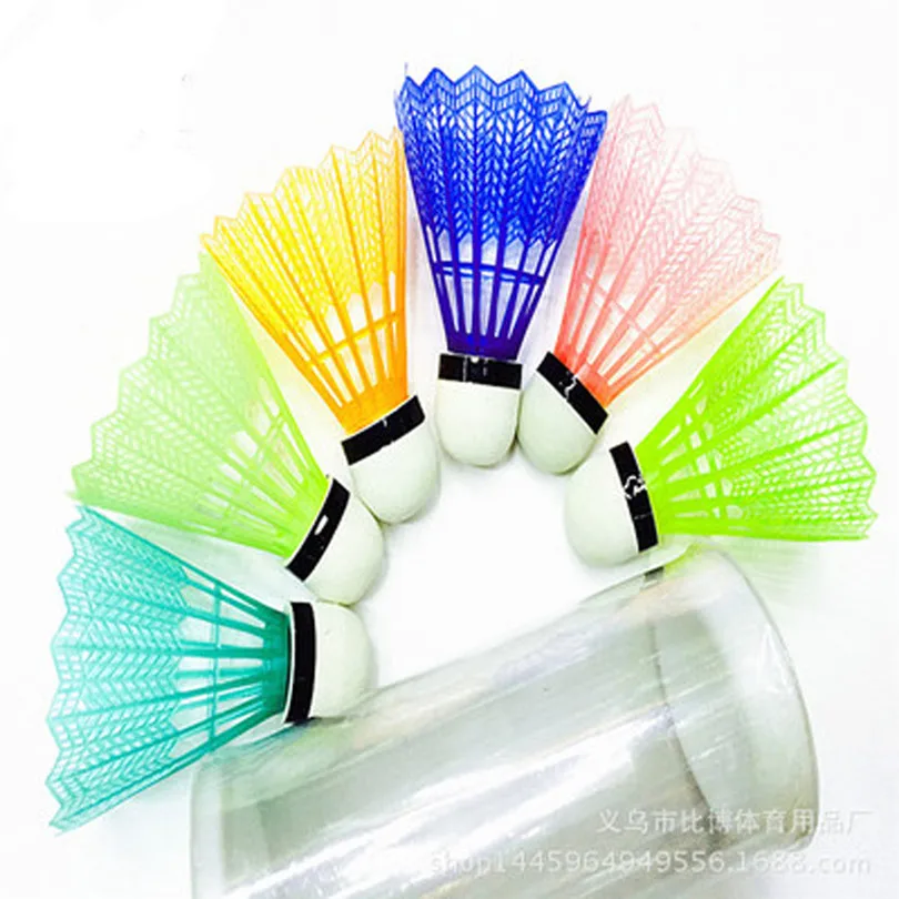 6pcs Training Colorful Plastic Shuttlecocks Badminton Ball Game Sport Racquet Sports Shuttlecock #4A03 (2)