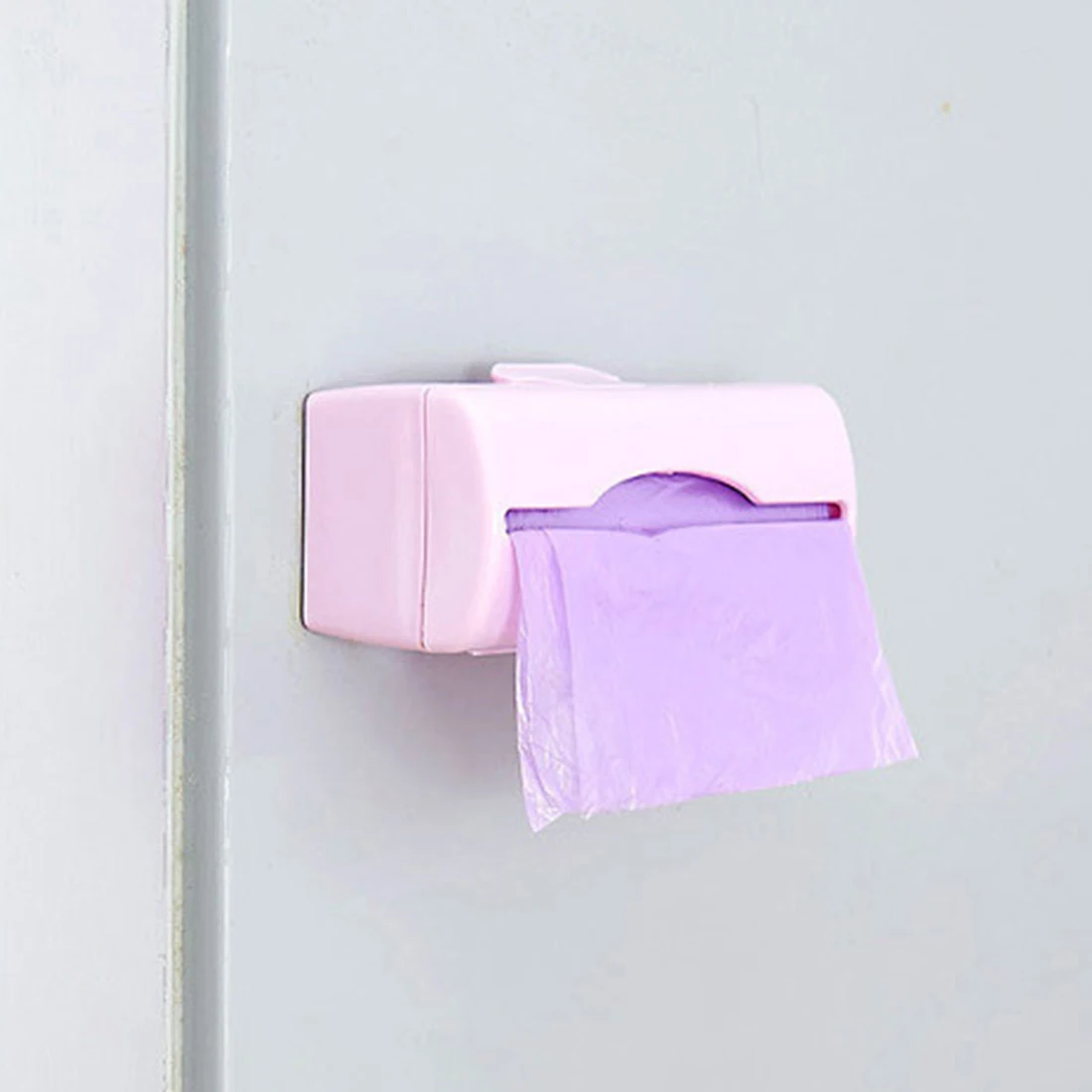 

3 Colors Wall-mounted Plastic Bag Storage Box Garbage Trash Bags Storage Container Multi-purpose Kitchen Bathroom Organization