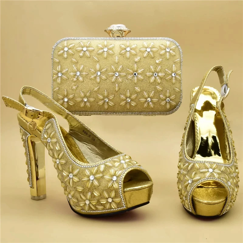 Модная итальянская обувь и сумка в комплекте; комплект из обуви и сумки высокого качества; комплекты в африканском стиле; коллекция года; женские свадебные туфли на высоком каблуке в нигерийском стиле