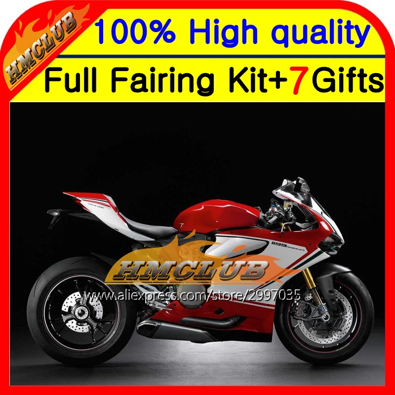Обтекатель корпуса для DUCATI Красная белая panigale 1199 1199S 12-13 11HM25 2012 2013 12 13 | Автомобили