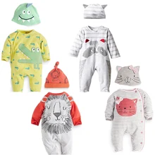 Комбинезон для новорожденных мальчиков, милый боди с изображением животных одежда-унисекс для младенцев, весенний Комплект для младенцев, комбинезоны с длинными рукавами, одежда для маленьких девочек
