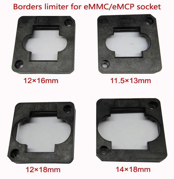 

5PC eMMC/eMCP Test Socket Border Limiter Frame Guider,for Clamshell Structure Socket,11.5*13mm,12*16mm ,12*18mm ,14*18mm,11*10mm