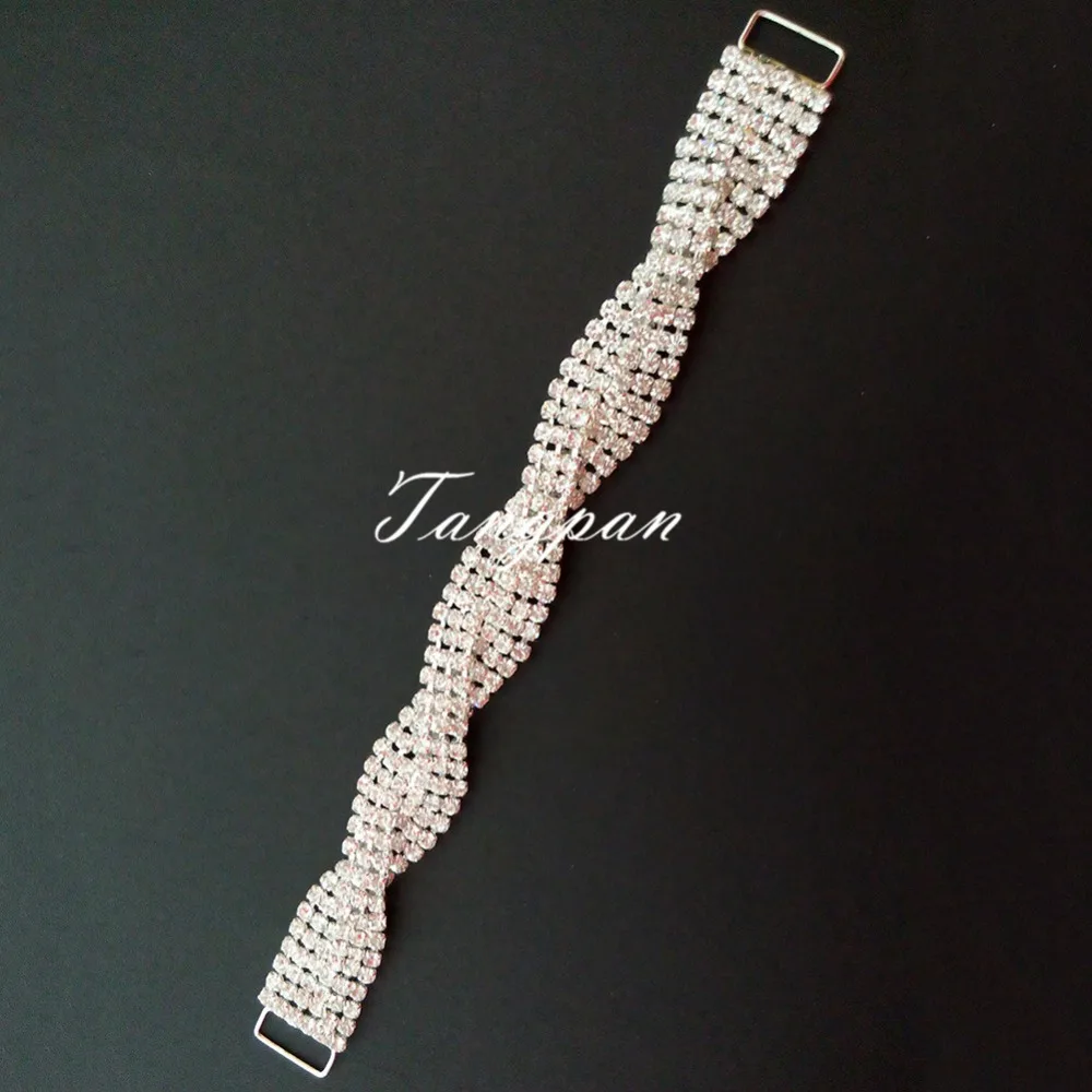 5 шт. длинный соединительный элемент для бикини с серебряными стразами и