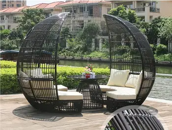 

Patio wicker outdoor beach garden lounge chair daybed sunbed sofa bed furniture