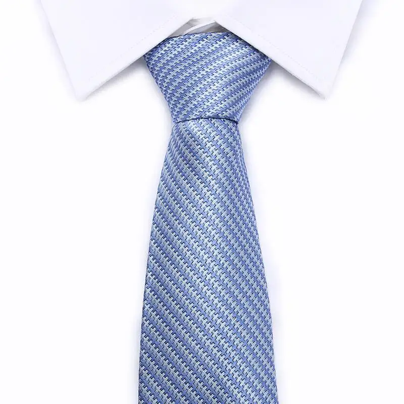 Высококачественный модный синий белый клетчатый галстук для мужчин 8 см Ширина группа галстук подходит для свадебной вечеринки галстук для мужчин corbatas L10028-7 - Цвет: 4