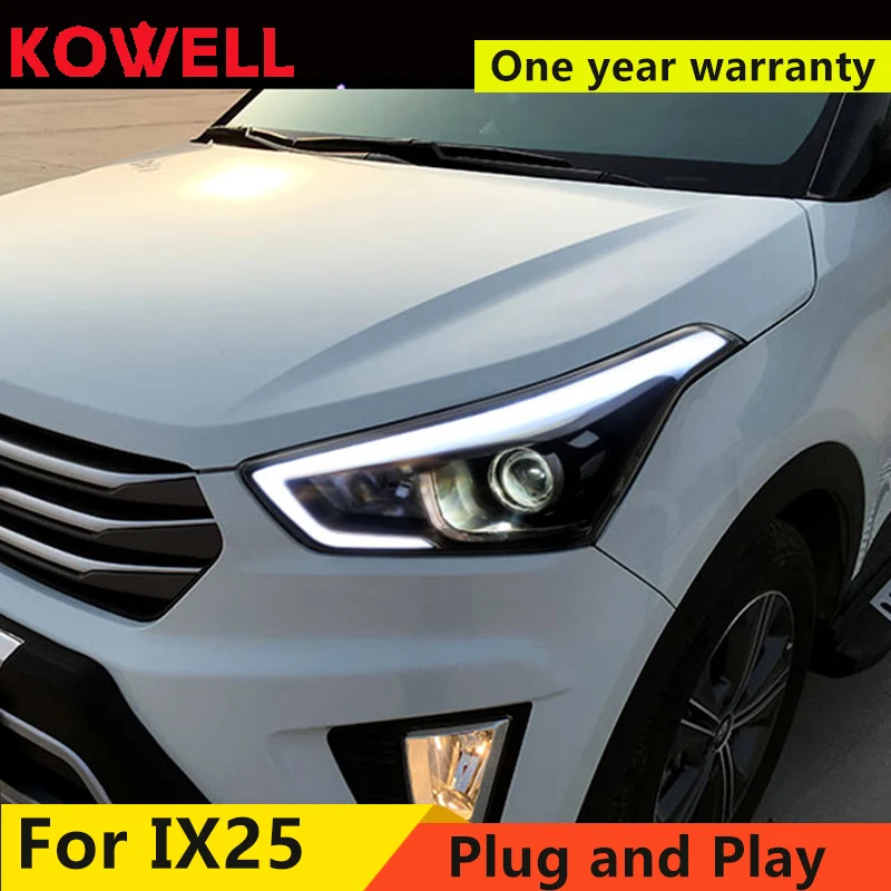 

Car Styling for Hyundai IX25 Headlights 2015-2017 Creta LED Headlight DRL dynamic turn signal Light Bi-Xenon HID Accessories